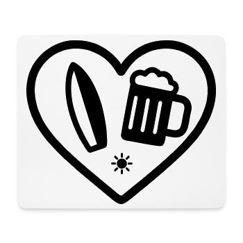 Bière Heart Surf - Tapis de souris (format paysage) - blanc - Devant