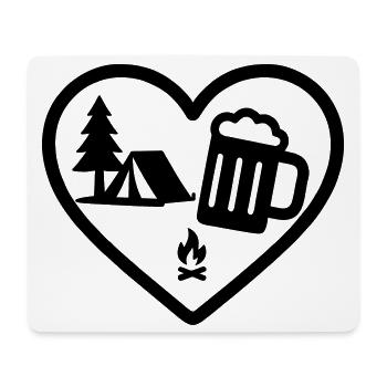 Heart Camping Beer - Mouse Pad (horizontal) - white - Front