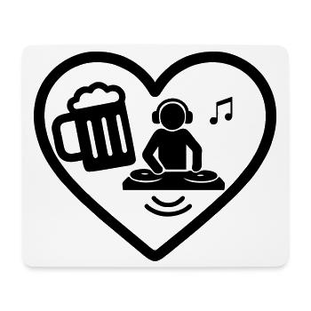 Heart DJ Beer - Mouse Pad (horizontal) - white - Front