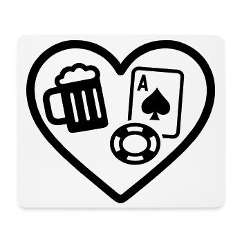 Heart Poker Bier - Mousepad (Querformat) - Weiß - Vorne