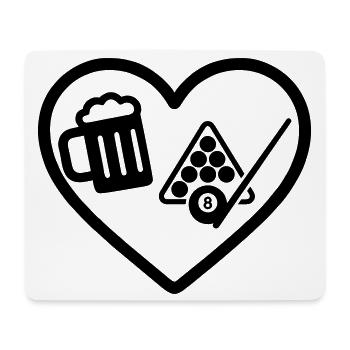 Heart Billiards Bier - Mousepad (Querformat) - Weiß - Vorne