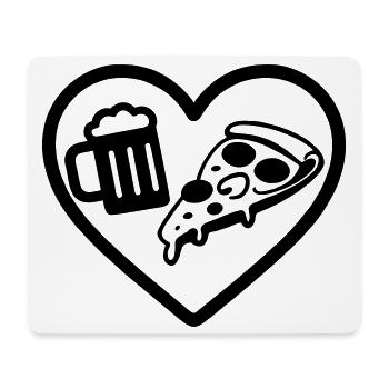 Heart Pizza Beer - Mouse Pad (horizontal) - white - Front