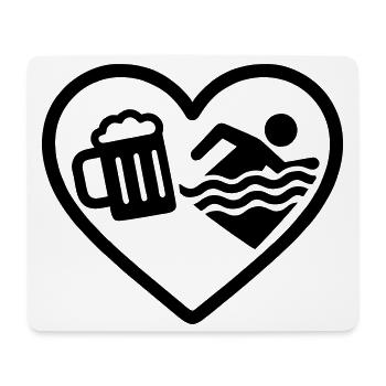 Herzschwimmendes Bier - Mousepad (Querformat) - Weiß - Vorne