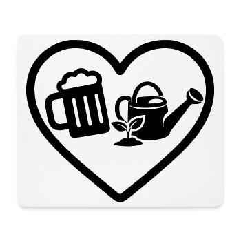 Heart Beer Gardening Humor - Mouse Pad (horizontal) - white - Front
