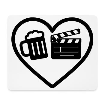 Heart Beer Cinema Humor - Mouse Pad (horizontal) - white - Front