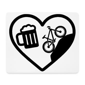 Humour de VTT Heart Beer - Tapis de souris (format paysage) - blanc - Devant