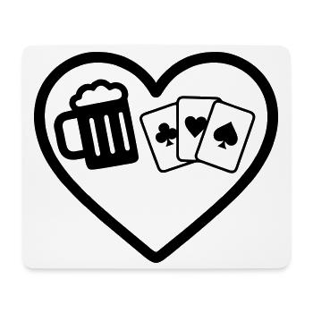 Heart Beer Kartenspiele Humor - Mousepad (Querformat) - Weiß - Vorne