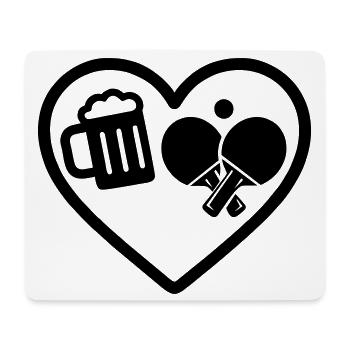 Heart Beer Ping Pong Humor - Mouse Pad (horizontal) - white - Front