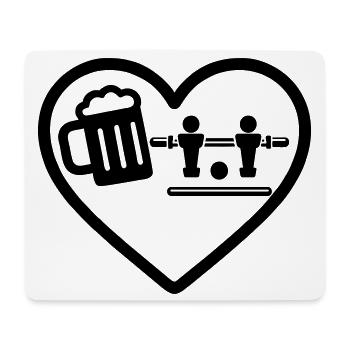Heart Beer Foosball Humor - Mouse Pad (horizontal) - white - Front