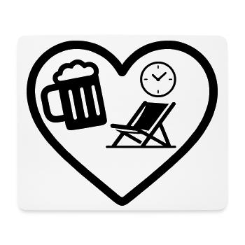 Heart Beer Gästehaus Humor - Mousepad (Querformat) - Weiß - Vorne