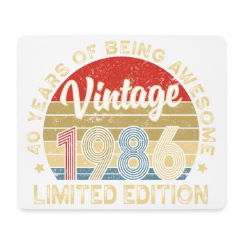 1986 Jahrgang – 40 Jahre Vintage Limited Edition - Mousepad (Querformat) - Weiß - Vorne