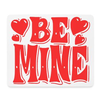 Be Mine Hearts Rétro - Tapis de souris (format paysage) - blanc - Devant