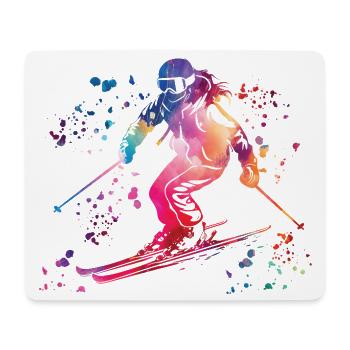 Alpin Ski Wintersport Nordischer Skilauf - Mousepad (Querformat) - Weiß - Vorne