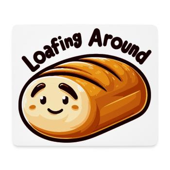 Loafing Around – Kawaii Brot Design - Mousepad (Querformat) - Weiß - Vorne