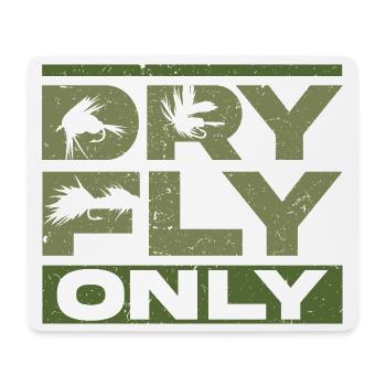 Fly Fishing Fly Angler Dry Fly Only - Mouse Pad (horizontal) - white - Front
