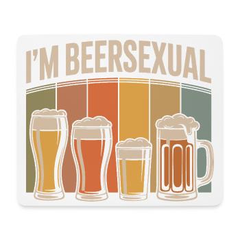I'm Beersexual Funny Beer Drinking Humor Quote - Mouse Pad (horizontal) - white - Front