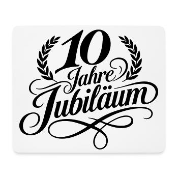 10 Jahre Jubiläum Lorbeer Schwarz - Mousepad (Querformat) - Weiß - Vorne