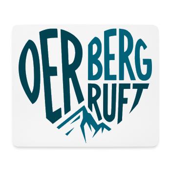Der Berg ruft Herz Silhouetten Design - Mousepad (Querformat) - Weiß - Vorne