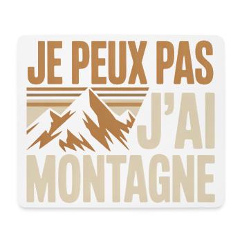 Je peux pas j’ai montagne humour randonneur drole - Tapis de souris (format paysage) - blanc - Devant