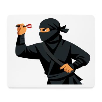 Ninja avec fléchette en noir - Tapis de souris (format paysage) - blanc - Devant