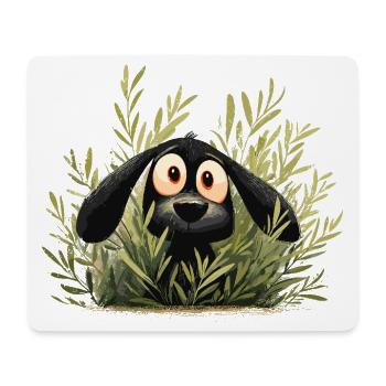 Hund im Gebüsch Waldpfiff - Mousepad (Querformat) - Weiß - Vorne