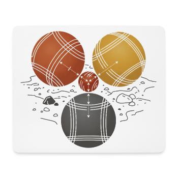 Pétanque-Maß des Punkts Jeu de Boules - Mousepad (Querformat) - Weiß - Vorne