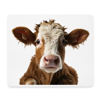 Cow face: Curiosity on the pasture - Mouse Pad (horizontal) - white - Front