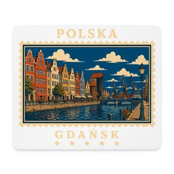 Polen Gdańsk Vintage Reisemarke - Mousepad (Querformat) - Weiß - Vorne
