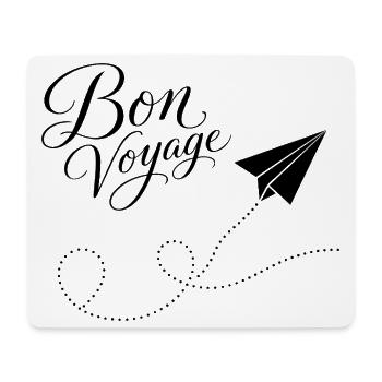 Bon Voyage gute Reise Papierzug Flugzeug France - Mousepad (Querformat) - Weiß - Vorne