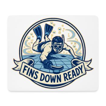FINS DOWN READY - Mousepad (Querformat) - Weiß - Vorne