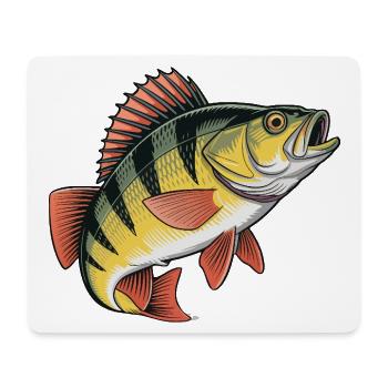 Barsch Angeln - Mousepad (Querformat) - Weiß - Vorne