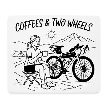 Coffees & Two Wheels Gravel Bike Kunst - Mousepad (Querformat) - Weiß - Vorne