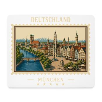 Deutschland München Vintage Reisemarke - Mousepad (Querformat) - Weiß - Vorne