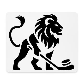 Löwe Eishockey Silhouette - Tapis de souris (format paysage) - blanc - Devant