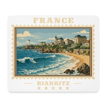 Frankreich Biarritz Vintage Reisemarke - Mousepad (Querformat) - Weiß - Vorne
