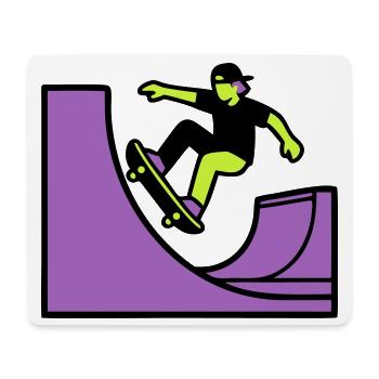 Skateboard Halfpipe Grafik - Mousepad (Querformat) - Weiß - Vorne