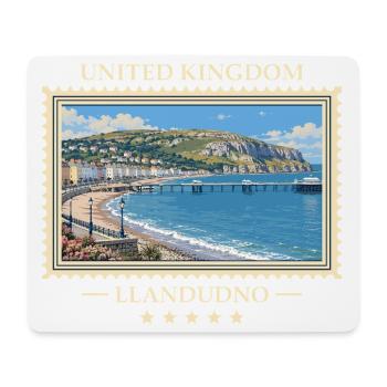 Großbritannien Llandudno Vintage Reisemarke - Mousepad (Querformat) - Weiß - Vorne