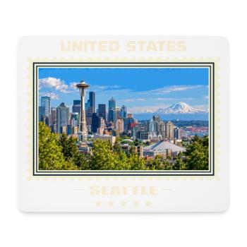 Vereinigte Staaten Seattle Vintage Reisemarke - Mousepad (Querformat) - Weiß - Vorne