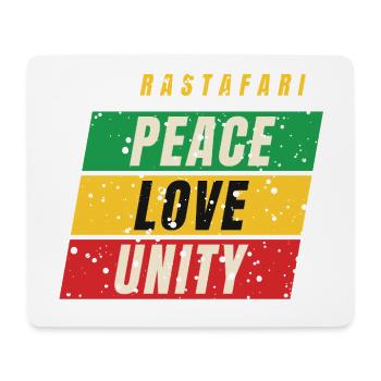 Rastafari Peace Love Unity – Rot Gold Grün - Mousepad (Querformat) - Weiß - Vorne