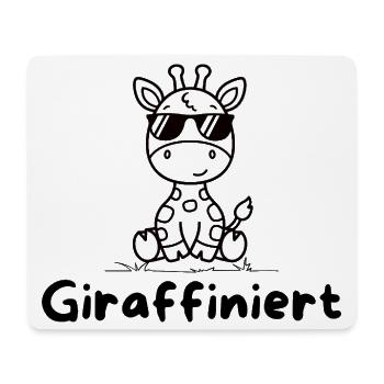 Giraffiniert – Coole Giraffe mit Sonnenbrille - Mousepad (Querformat) - Weiß - Vorne
