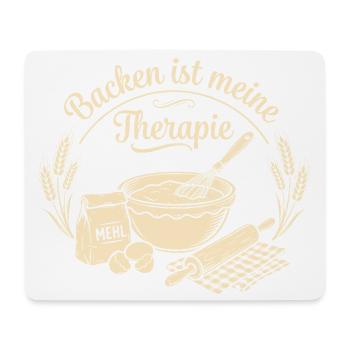Backen ist meine Therapie | Herbst und Winter - Mousepad (Querformat) - Weiß - Vorne