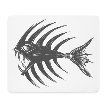 Tiefsee-Kampffisch - Mousepad (Querformat) - Weiß - Vorne
