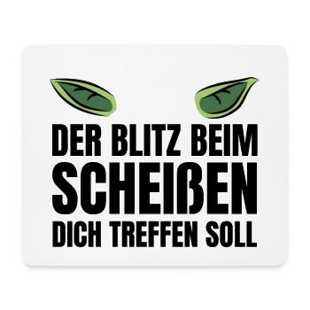 Lustiger Spruch Blitz Scheißen Grün Kobold Gnom - Mousepad (Querformat) - Weiß - Vorne