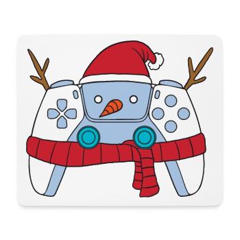 Manette de jeu vidéo Snowman Joueur de Noël - Tapis de souris (format paysage) - blanc - Devant