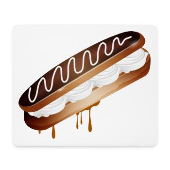 Illustration eines gefüllten Eclairs mit Sahne - Mousepad (Querformat) - Weiß - Vorne