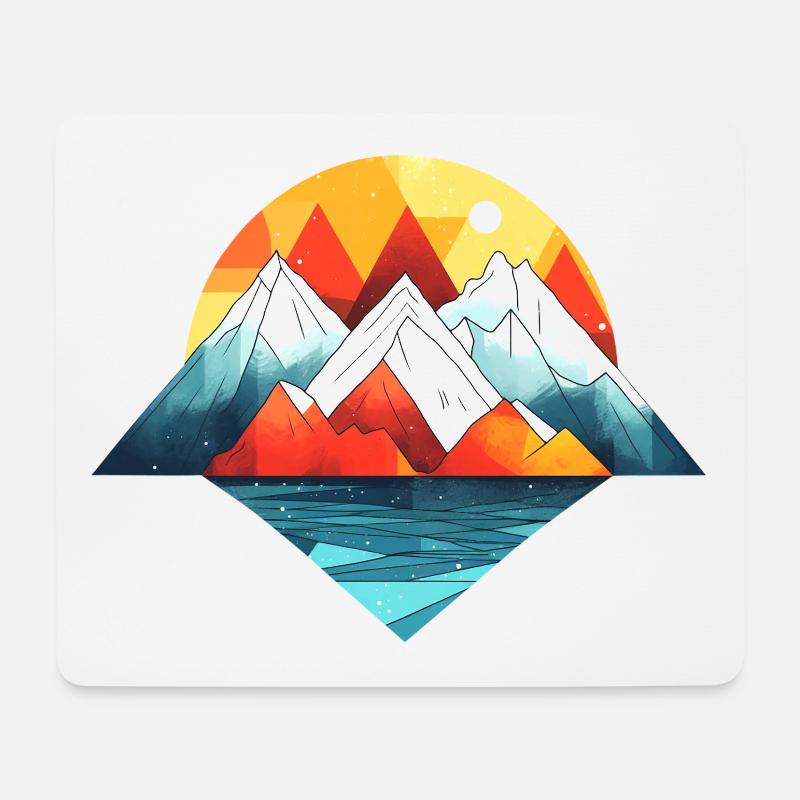 Mountains abstract in bright colors - Mouse Pad (horizontal) - white