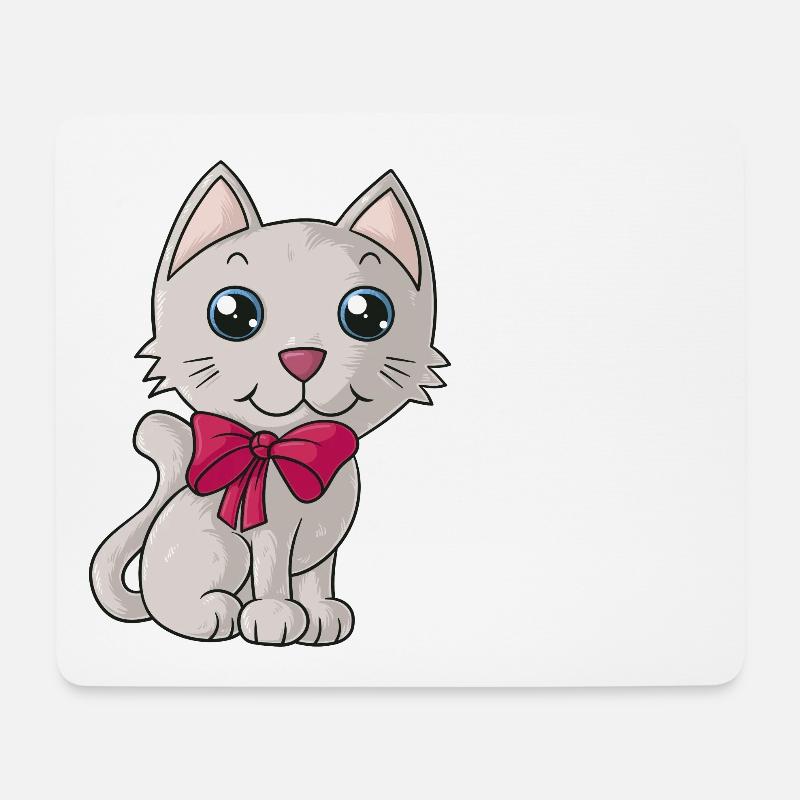 Süße Comic Katze - Mousepad (Querformat) - Weiß