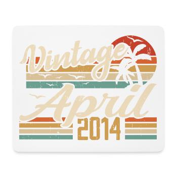 April 2014 Geburtstag Vintage Geschenkidee 2014 - Mousepad (Querformat) - Weiß - Vorne