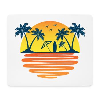 Palmen Sommer Sonne Meer und Strand - Mousepad (Querformat) - Weiß - Vorne