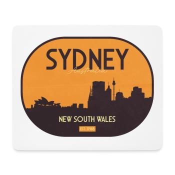 Sydney Skyline im Orangen Sonnenuntergang - Mousepad (Querformat) - Weiß - Vorne